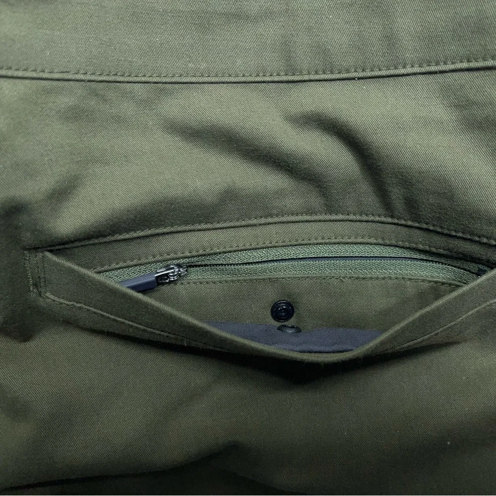 Mack Weldon Shorts Mens Size 40 Green Cotton Stretch Performance Zip Pockets